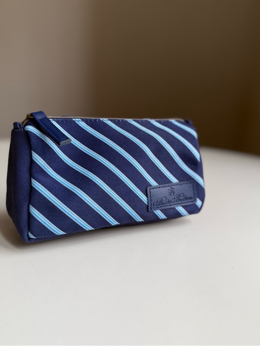 Brooks Brothers & United Airlines Navy Blue Travel Toiletry Bag Dopp Kit 7"x4"